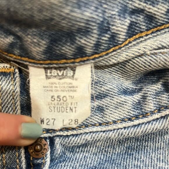 Vtg 90 Levi's 550 Relaxed Fit Student Jeans Damaged Size 27X28 USA Classic - Picture 5 of 7